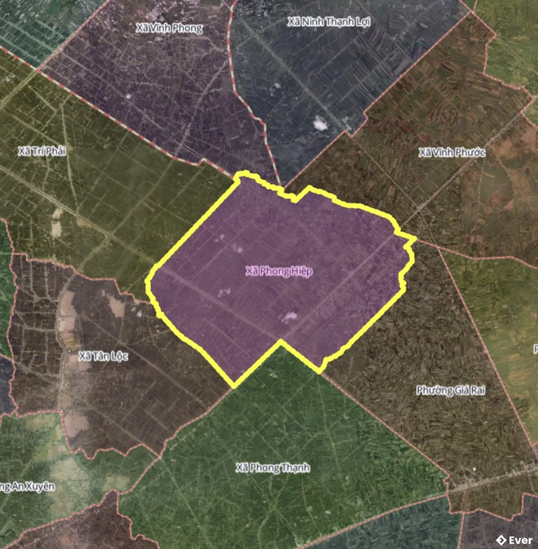 Bản đồ xã Phong Hiệp, Cà Mau sau sáp nhập