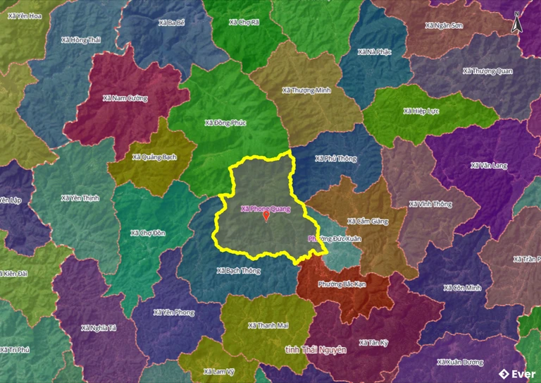 Bản đồ xã Phong Quang, Thái Nguyên sau sáp nhập