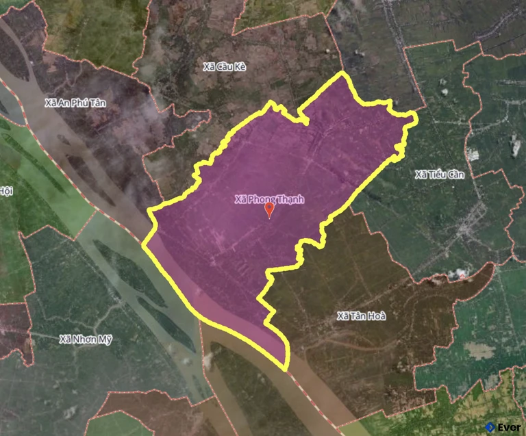 Bản đồ xã Phong Thạnh, Vĩnh Long sau sáp nhập