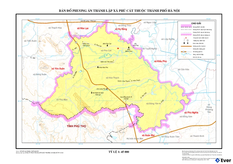 Bản đồ xã Phú Cát, Hà Nội sau sáp nhập