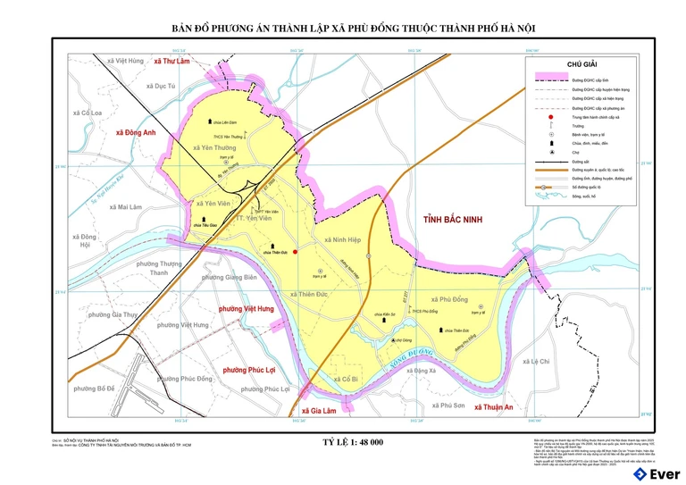 Bản đồ xã Phù Đổng, Hà Nội sau sáp nhập