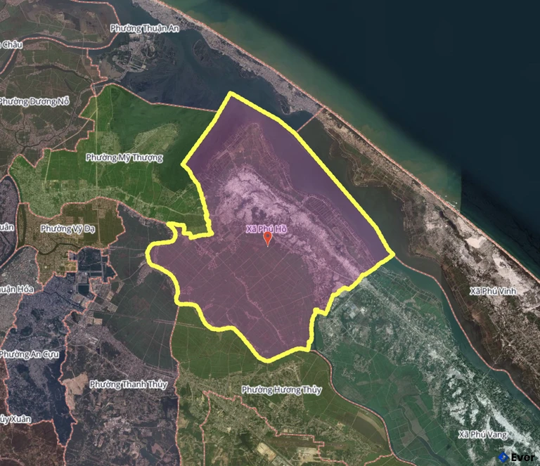 Bản đồ xã Phú Hồ, Huế sau sáp nhập