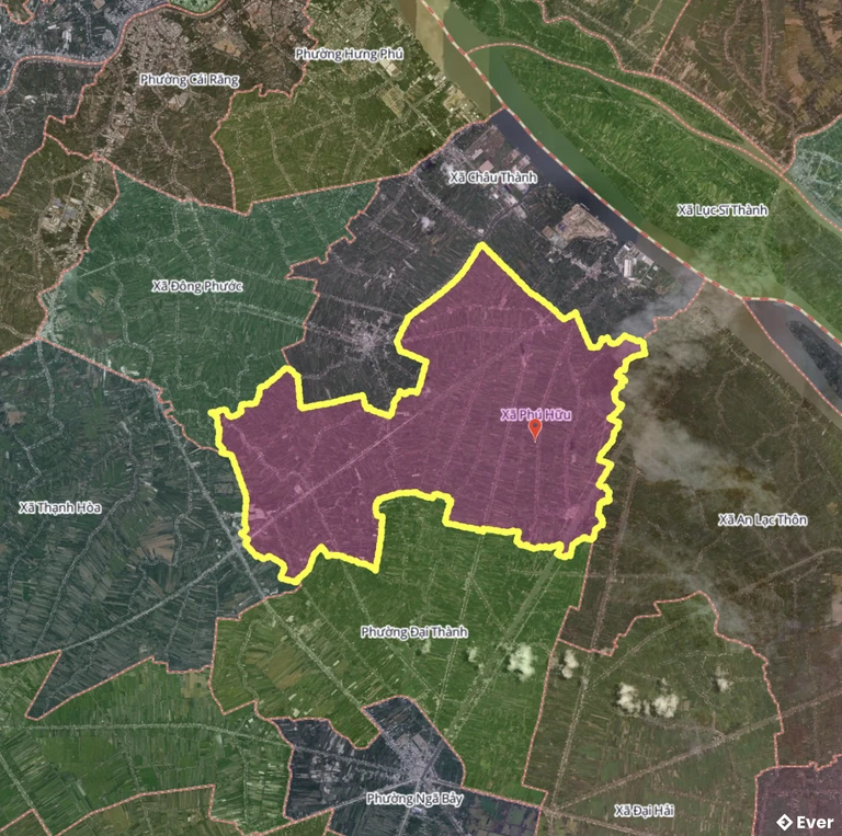 Bản đồ xã Phú Hữu, Cần Thơ sau sáp nhập