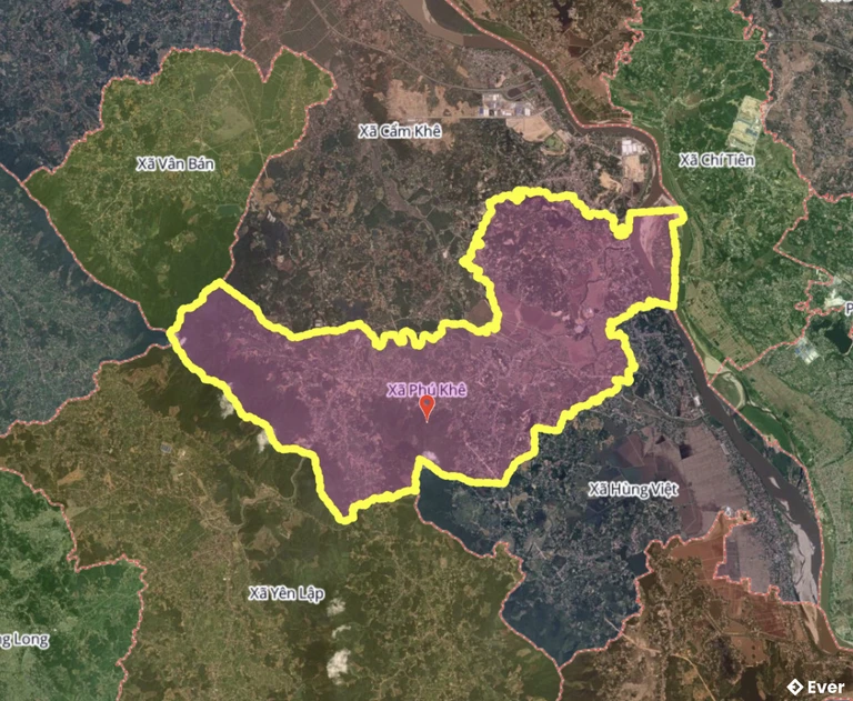 Bản đồ xã Phú Khê, Phú Thọ sau sáp nhập