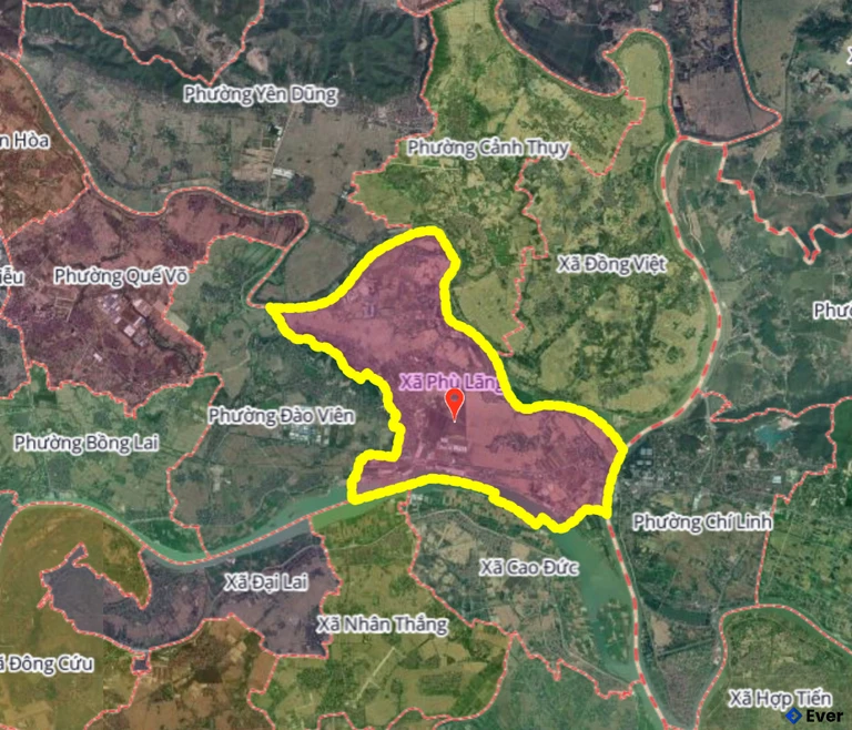 Bản đồ xã Phù Lãng, Bắc Ninh sau sáp nhập