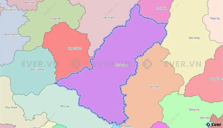 Bản đồ xã Phú Lương, Thái Nguyên sau sáp nhập