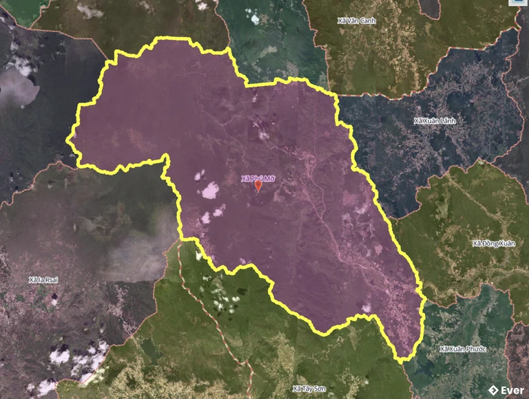 Bản đồ xã Phú Mỡ, Phú Yên sau sáp nhập