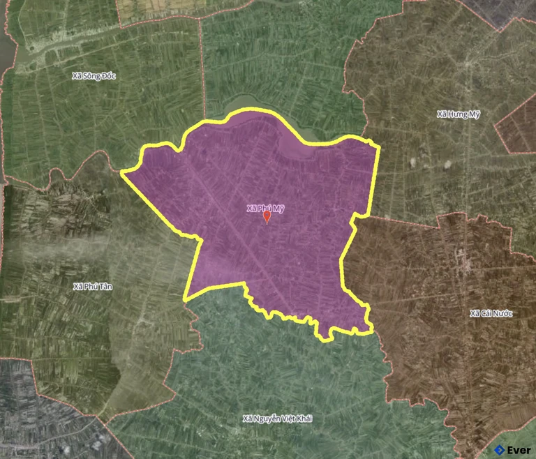 Bản đồ xã Phú Mỹ, Cà Mau sau sáp nhập