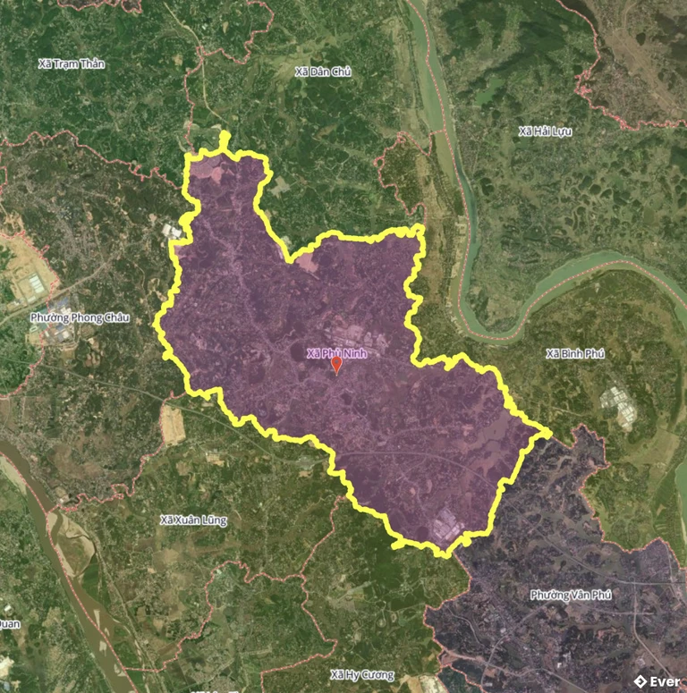 Bản đồ xã Phù Ninh, Phú Thọ sau sáp nhập