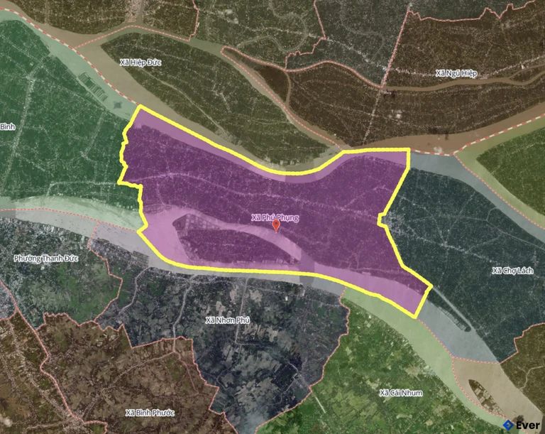 Bản đồ xã Phú Phụng, Vĩnh Long sau sáp nhập