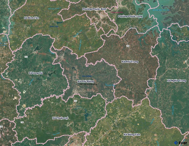 Bản đồ xã Phú Riềng, Đồng Nai sau sáp nhập