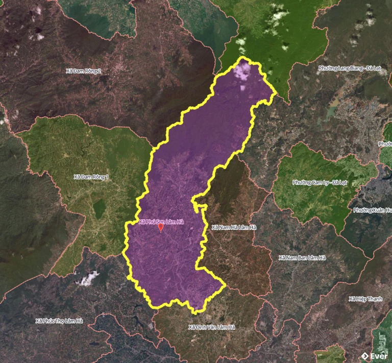 Bản đồ xã Phú Sơn Lâm Hà sau sáp nhập