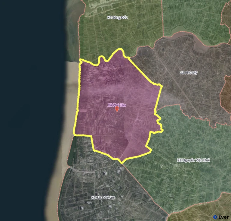 Bản đồ xã Phú Tân, Cà Mau sau sáp nhập