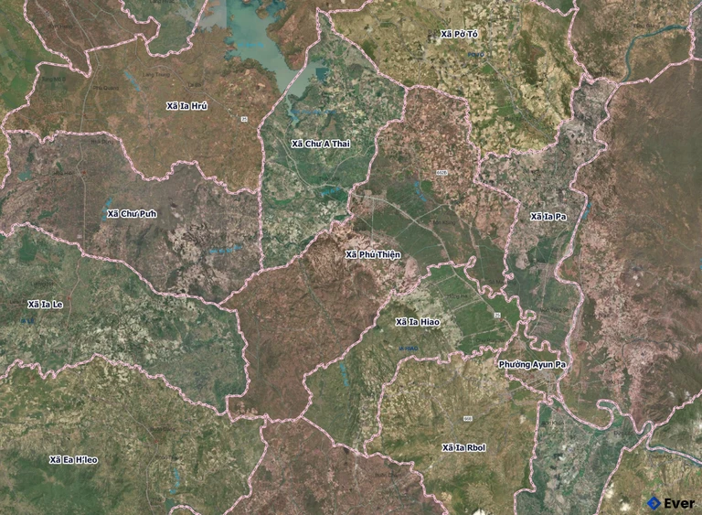 Bản đồ xã Phú Thiện, Gia Lai sau sáp nhập