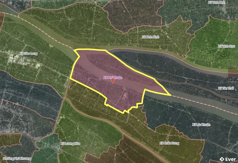 Bản đồ xã Phú Thuận, Vĩnh Long sau sáp nhập