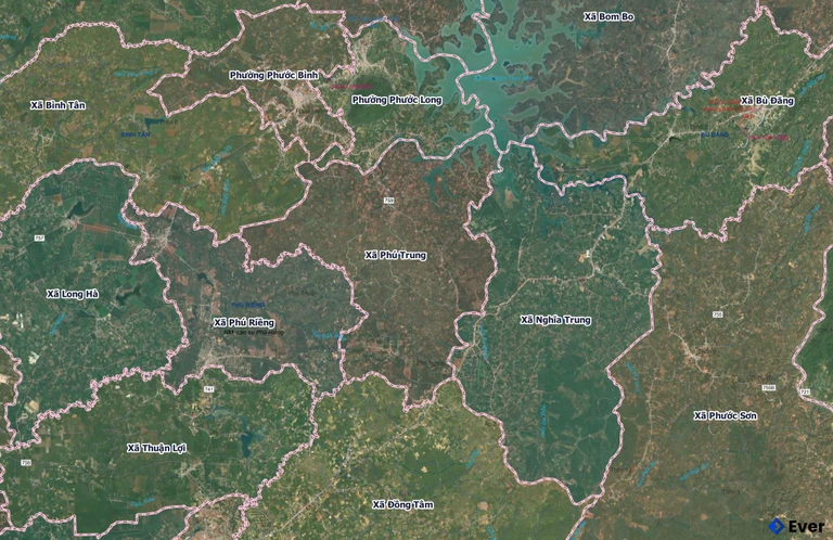 Bản đồ xã Phú Trung, Đồng Nai sau sáp nhập