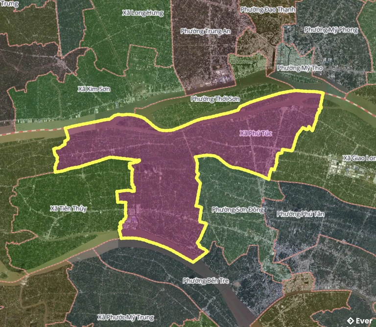 Bản đồ xã Phú Túc, Vĩnh Long sau sáp nhập