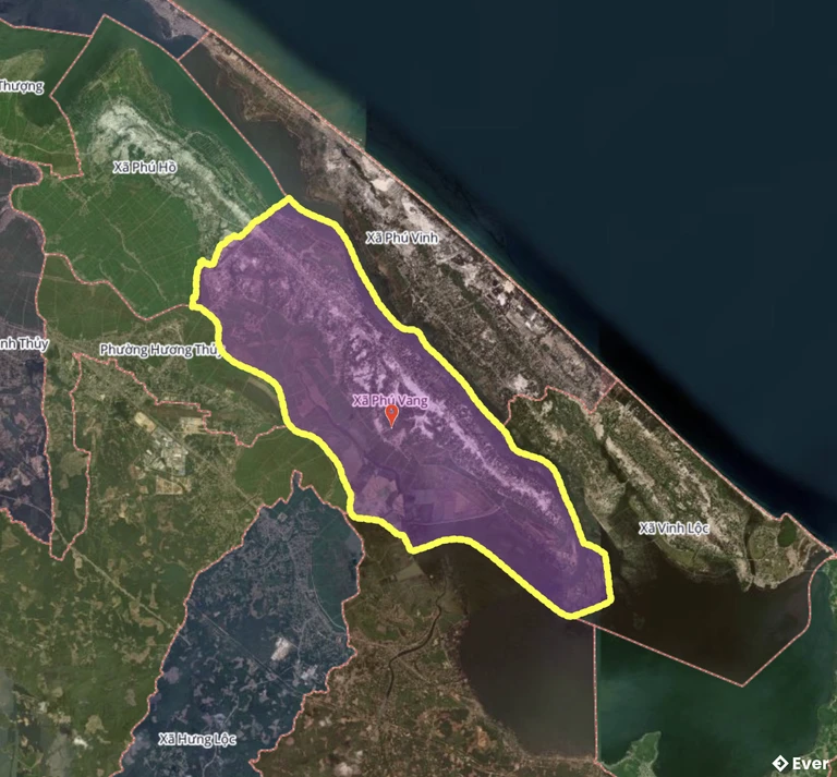 Bản đồ xã Phú Vang, Huế sau sáp nhập