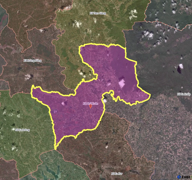 Bản đồ xã Phú Xuân, Đắk Lắk sau sáp nhập