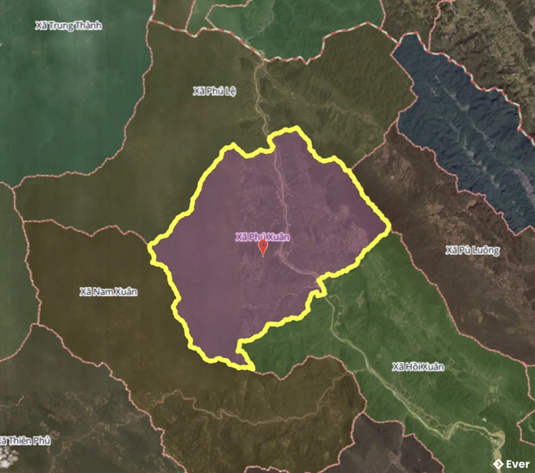 Bản đồ xã Phú Xuân, Thanh Hóa sau sáp nhập