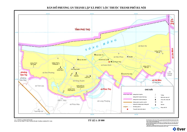 Bản đồ xã Phúc Lộc, Hà Nội sau sáp nhập