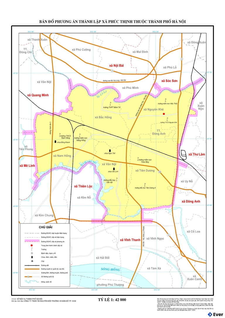Bản đồ xã Phúc Thịnh, Hà Nội sau sáp nhập