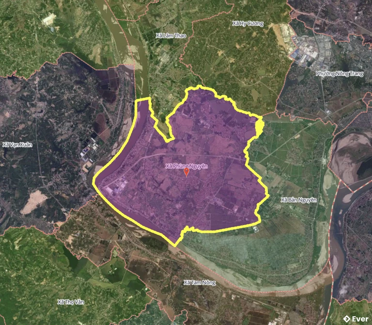 Bản đồ xã Phùng Nguyên, Phú Thọ sau sáp nhập