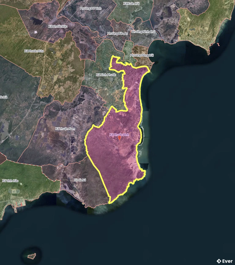 Bản đồ xã Phước Dinh sau sáp nhập