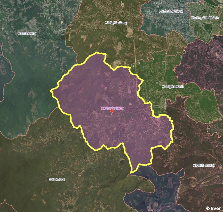 Bản đồ xã Phước Giang, Quảng Ngãi sau sáp nhập