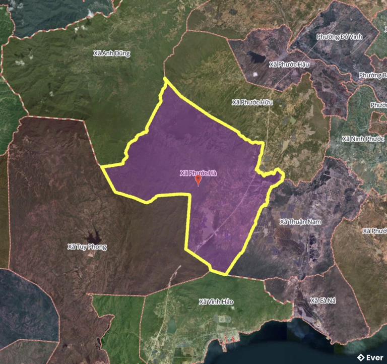 Bản đồ xã Phước Hà sau sáp nhập
