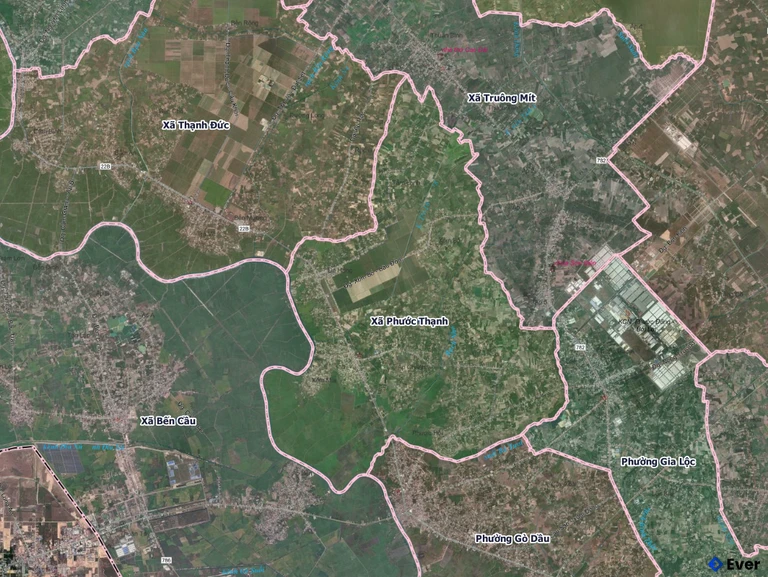 Bản đồ xã Phước Thạnh, Tây Ninh sau sáp nhập