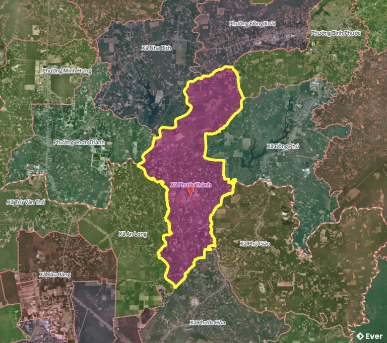 Bản đồ xã Phước Thành, thành phố Hồ Chí Minh sau sáp nhập