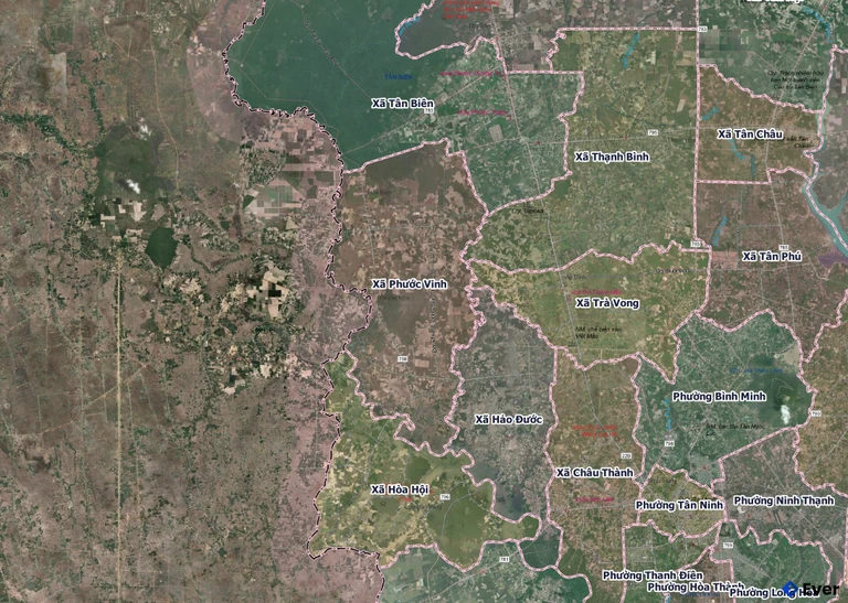 Bản đồ xã Phước Vinh, Tây Ninh sau sáp nhập