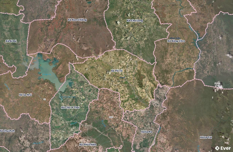 Bản đồ xã Pờ Tó, Gia Lai sau sáp nhập