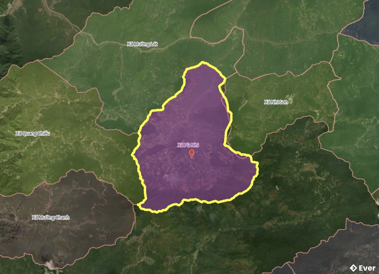 Bản đồ xã Pù Nhi, Thanh Hóa sau sáp nhập