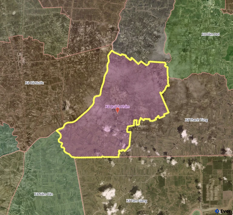 Bản đồ xã Quách Phẩm, Cà Mau sau sáp nhập