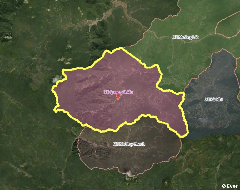 Bản đồ xã Quang Chiểu, Thanh Hóa sau sáp nhập