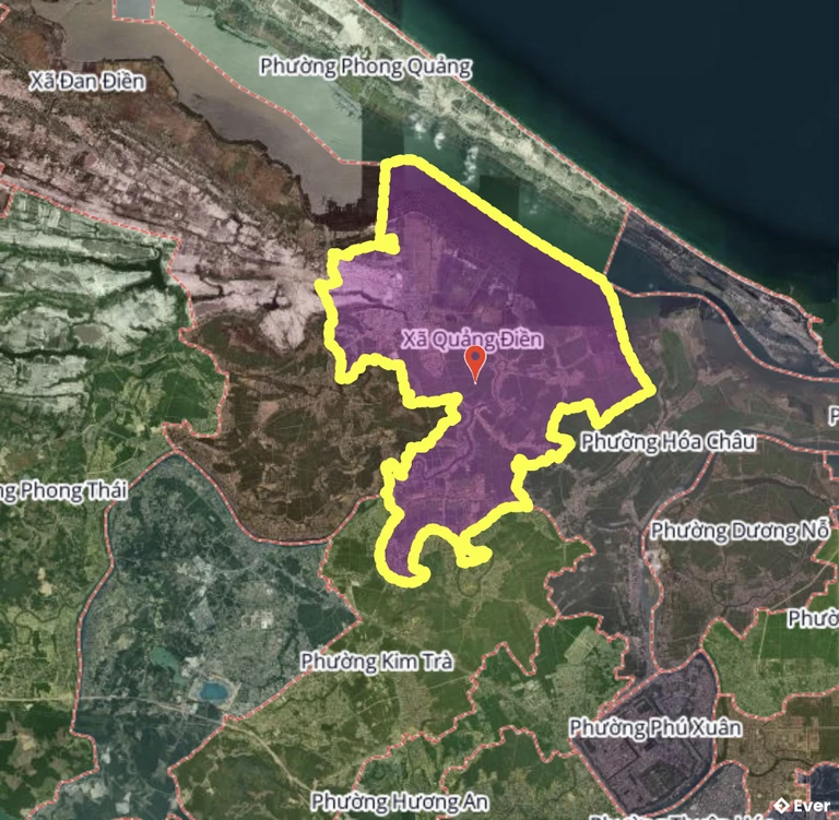 Bản đồ xã Quảng Điền, Huế sau sáp nhập