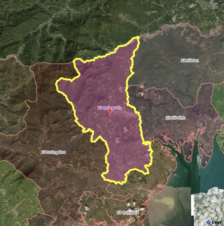 Bản đồ xã Quảng Đức, Quảng Ninh sau sáp nhập