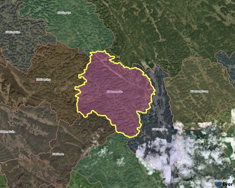 Bản đồ xã Quang Hán, Cao Bằng sau sáp nhập