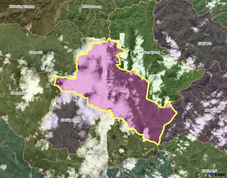 Bản đồ xã Quảng Lâm, Cao Bằng sau sáp nhập