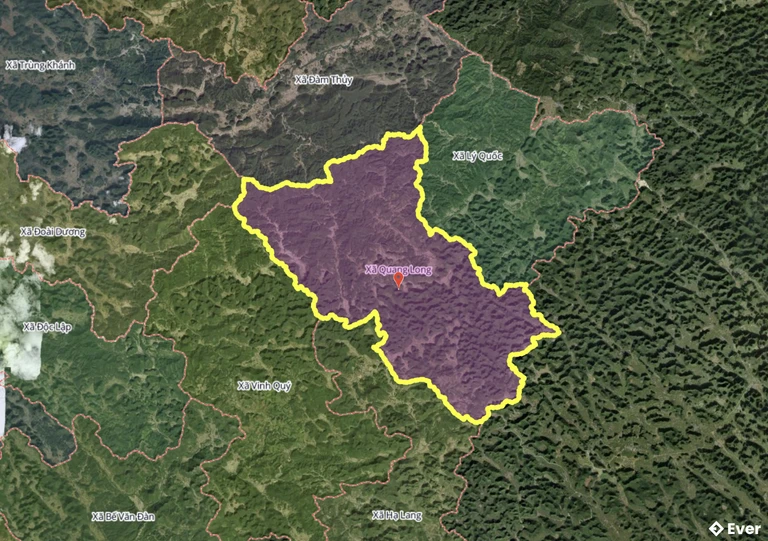 Bản đồ xã Quang Long, Cao Bằng sau sáp nhập