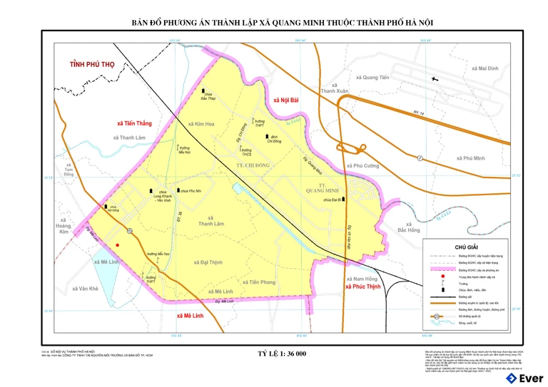 Bản đồ xã Quang Minh, Hà Nội sau sáp nhập