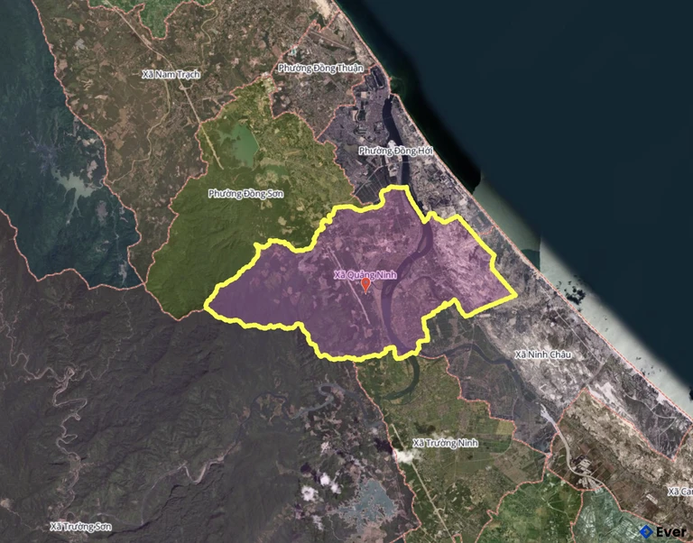 Bản đồ xã Quảng Ninh, Quảng Trị sau sáp nhập