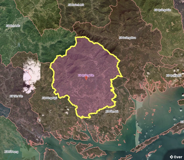 Bản đồ xã Quảng Tân sau sáp nhập