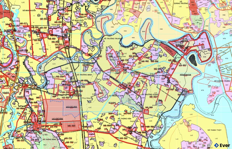 Bản đồ xã quy hoạch xã Trường Văn