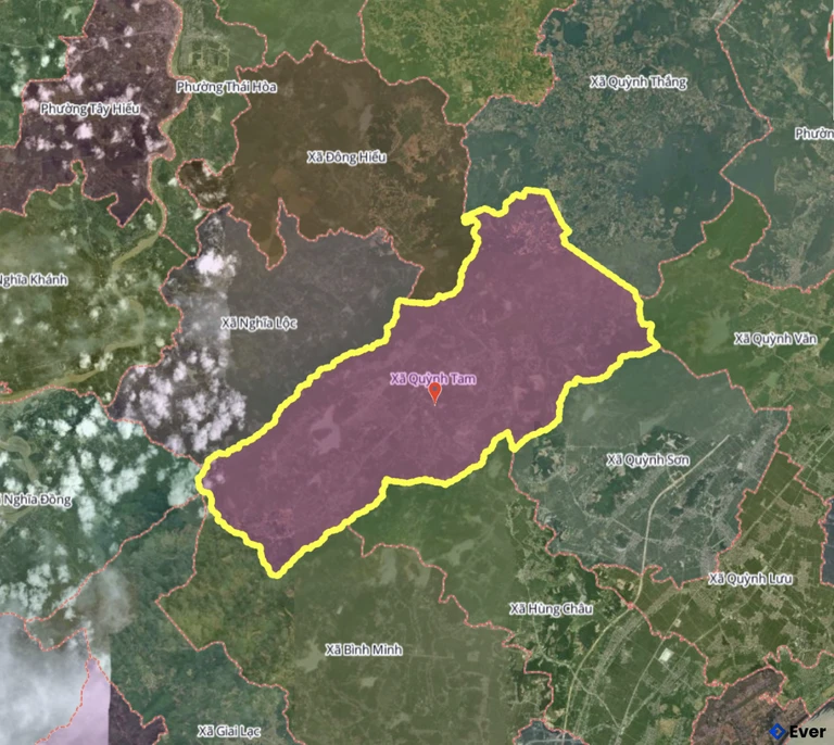 Bản đồ xã Quỳnh Tam, Nghệ An sau sáp nhập