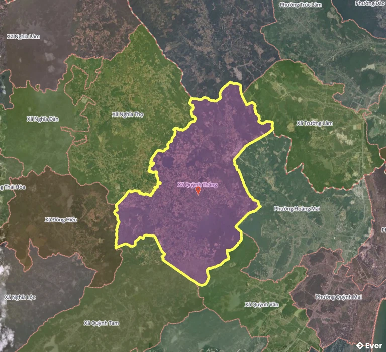 Bản đồ xã Quỳnh Thắng, Nghệ An sau sáp nhập