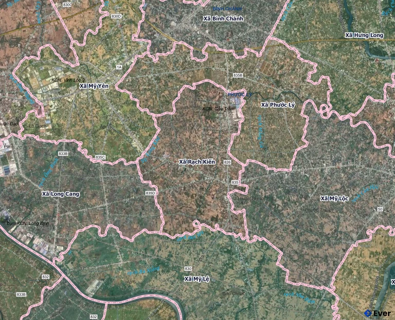 Bản đồ xã Rạch Kiến, Tây Ninh sau sáp nhập