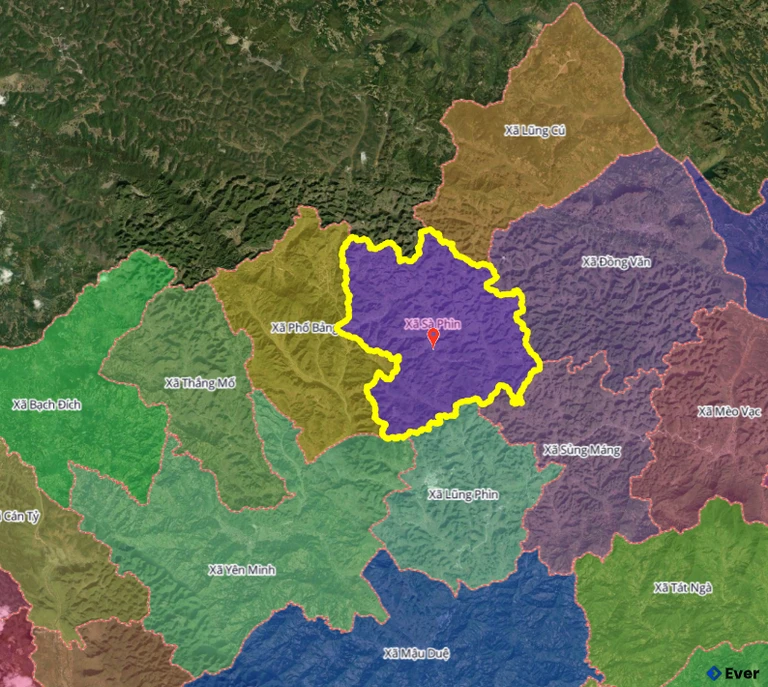 Bản đồ xã Sà Phìn, Tuyên Quang sau sáp nhập